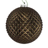 Vickerman N188784D 6" Gunmetal Durian Glitter Ball Ornament 4 Per Bag