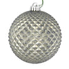 Vickerman N188587D 4" Pewter Durian Glitter Ball Ornament 6 Per Bag