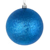 Vickerman N189102D 4" Blue Brushed Ball Ornament 6 Per Bag