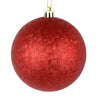 Vickerman N189103D 4" Red Brushed Ball Ornament 6 Per Bag