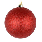 Vickerman N189103D 4" Red Brushed Ball Ornament 6 Per Bag