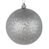 Vickerman N189107D 4" Silver Brushed Ball Ornament 6 Per Bag
