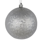 Vickerman N189107D 4" Silver Brushed Ball Ornament 6 Per Bag
