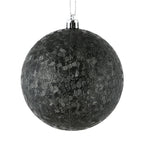 Vickerman N189117D 4" Black Brushed Ball Ornament 6 Per Bag