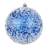Vickerman N190102D 4" Blue Glitter Hail Ball Ornament 6 Per Bag