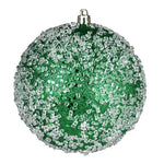 Vickerman N190204D 4.75" Green Glitter Hail Ball Ornament 4 Per Bag
