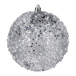 Vickerman N190607D 12" Silver Glitter Hail Ball Ornament