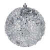 Vickerman N190507D 10" Silver Glitter Hail Ball Ornament