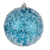 Vickerman N190112D 4" Turquoise Glitter Hail Ball Ornament 6 Per Bag