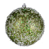 Vickerman N190214D 4.75" Olive Glitter Hail Ball Drilled Wired 4/Bag