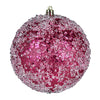 Vickerman N190221D 4.75" Berry Red Glitter Hail Ball. 4 Per Pack.