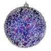 Vickerman N190322D 6" Cobalt Blue Glitter Hail Ball Drilled Wired 4/Bag