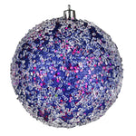 Vickerman N190322D 6" Cobalt Blue Glitter Hail Ball Drilled Wired 4/Bag