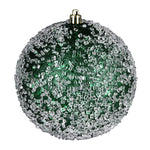 Vickerman N190224D 4.75" Emerald Glitter Hail Ball Ornament. Includes 4 Pieces Per Bag.
