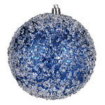Vickerman N190131D 4" Midnight Blue Glitter Hail Ball Ornament 6 Per Bag