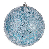 Vickerman N190132D 4" Baby Blue Glitter Hail Ball Ornament 6 Per Bag