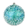 Vickerman N190142D 4" Teal Glitter Hail Ball Ornament 6 Per Bag
