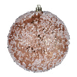 Vickerman N190258D 4.75" Rose Gold Glitter Hail Ball. 4 Per Pack.