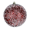 Vickerman N190265D 4.75" Burgundy Glitter Hail Ball Ornament 4 Per Bag