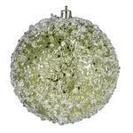 Vickerman N190373D 6" Lime Glitter Hail Ball Ornament 4 Per Bag