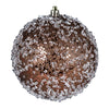Vickerman N190276D 4.75" Mocha Glitter Hail Ball. 4 Per Pack.