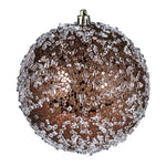 Vickerman N190276D 4.75" Mocha Glitter Hail Ball. 4 Per Pack.