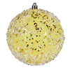 Vickerman N190178D 4" Yellow Glitter Hail Ball Drilled Wired 6/Bag