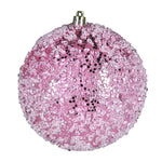 Vickerman N190479D 8" Pink Glitter Hail Ball Ornament