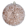 Vickerman N190380D 6" Cafe Latte Glitter Hail Ball Ornament 4 Per Bag
