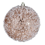 Vickerman N190380D 6" Cafe Latte Glitter Hail Ball Ornament 4 Per Bag