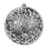 Vickerman N190187D 4" Pewter Glitter Hail Ball. 6 Per Pack.