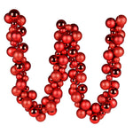 Vickerman N191203 6' Red Assorted Ornament Ball Christmas Garland