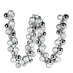 Vickerman N191207 6' Silver Assorted Ornament Ball Christmas Garland