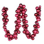 Vickerman N191221 6' Berry Red Assorted Ornament Ball Christmas Garland