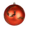 Vickerman N191618D 4" Burnish Orange Matte Sequin Swirl Ornament 6 Per Bag