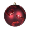 Vickerman N191619D 4" Wine Matte Sequin Swirl Ornament 6 Per Bag