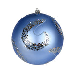 Vickerman N191629D 4" Periwinkle Matte Sequin Swirl Ornament 6 Per Bag