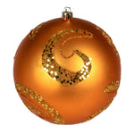 Vickerman N191630D 4" Antique Gold Matte Sequin Swirl Ornament 6 Per Bag