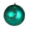Vickerman N191642D 4" Teal Matte Sequin Swirl Ornament 6 Per Bag