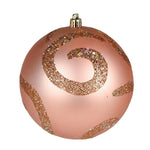 Vickerman N191658D 4" Rose Gold Matte Sequin Swirl Ornament 6 Per Bag