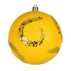 Vickerman N191678D 4" Yellow Matte Sequin Swirl Ornament 6 Per Bag