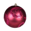 Vickerman N191721D 4.75" Berry Red Matte Sequin Swirl Ornament 4 Per Bag