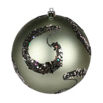 Vickerman N191723D 4.75" Wrought Iron Matte Sequin Swirl Drilled Wired 4/Bag
