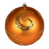 Vickerman N191730D 4.75" Antique Gold Matte Sequin Swirl Ornament 4 Per Bag