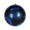 Vickerman N191731D 4.75" Midnight Blue Matte Sequin Swirl Ornament 4 Per Bag