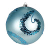 Vickerman N191732D 4.75" Baby Blue Matte Sequin Swirl Ornament 4 Per Bag