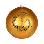 Vickerman N191737D 4.75" Honey Gold Matte Sequin Swirl Drilled Wired 4/Bag