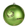 Vickerman N191754D 4.75" Celadon Matte Sequin Swirl Ornament 4 Per Bag
