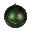 Vickerman N191764D 4.75" Moss Green Matte Sequin Swirl Ornament 4 Per Bag