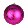 Vickerman N191770D 4.75" Fuchsia Matte Sequin Swirl Ornament 4 Per Bag